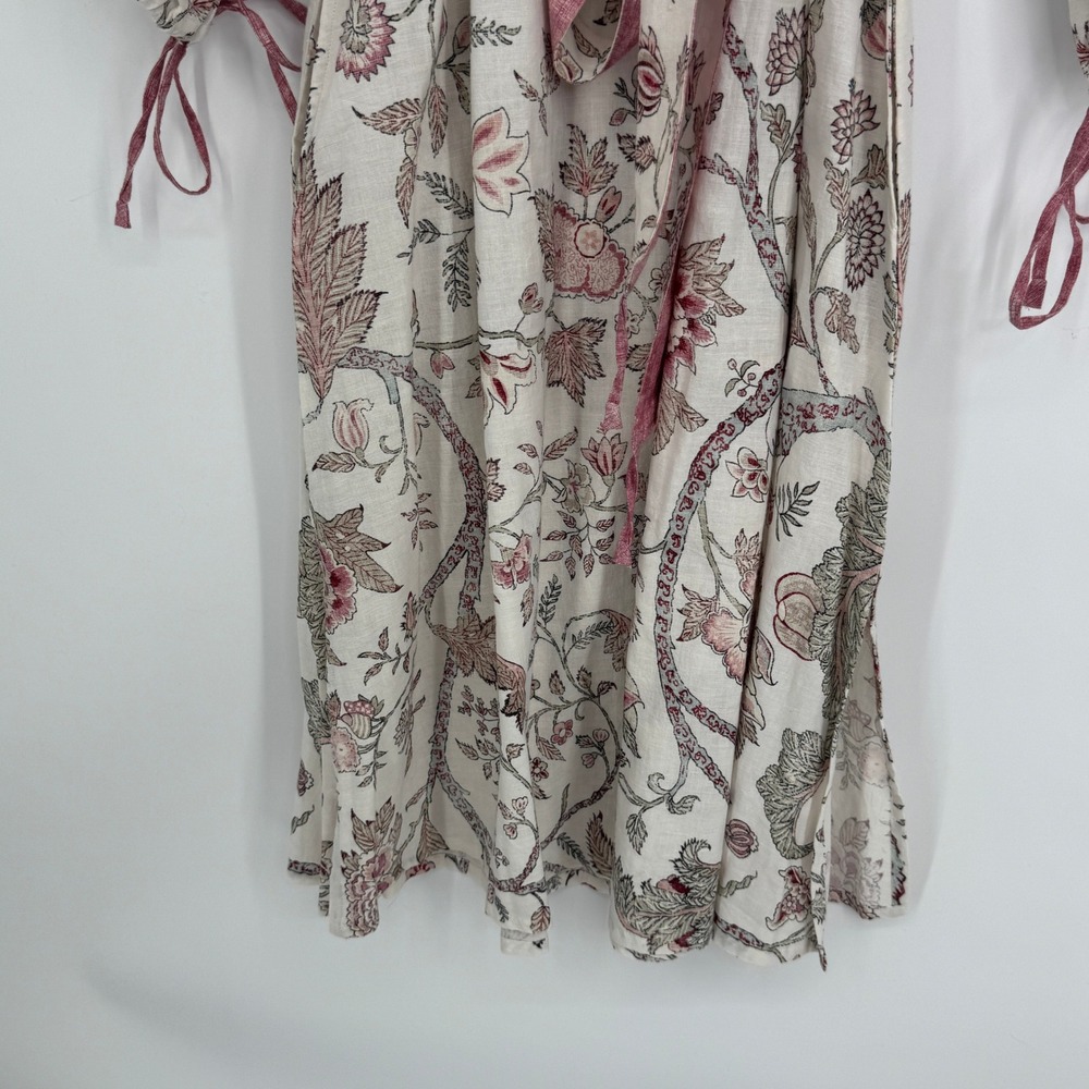 D'Ascoli Tuckahoe Floral Print Midi Dress Medium Boho Cottagecore Hand Woven - Picture 7 of 13